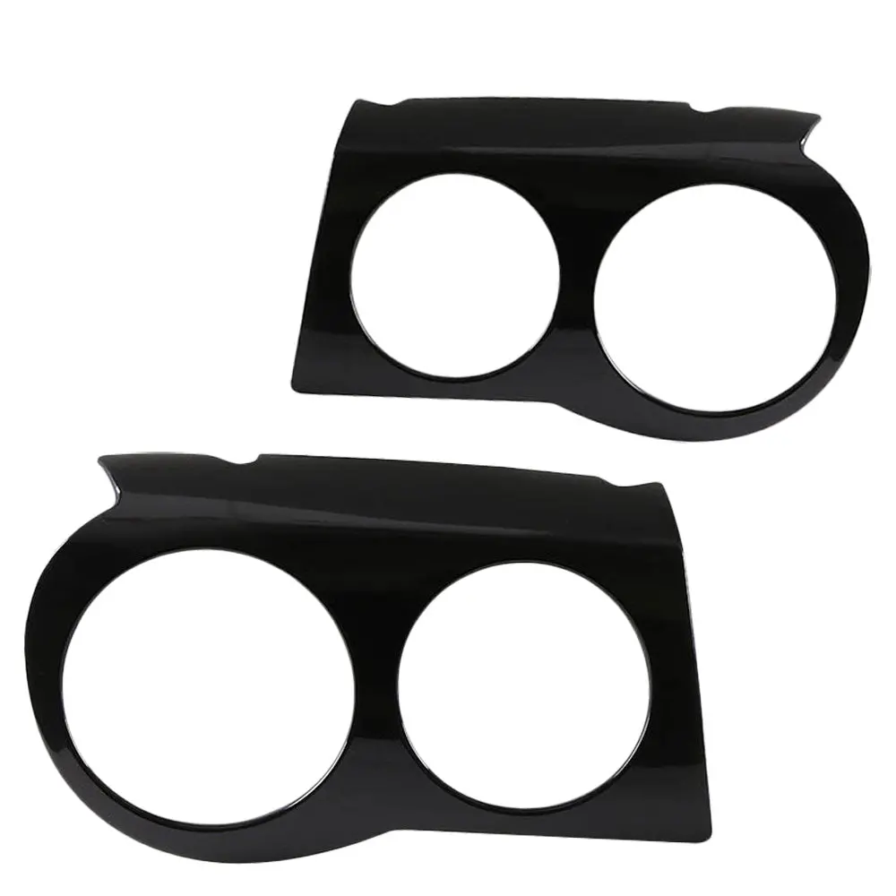 Pair Left & Right Glossy Black Headlight Cover Bezel Eyelid Trim For 05-10 Chrysler 300 C 1