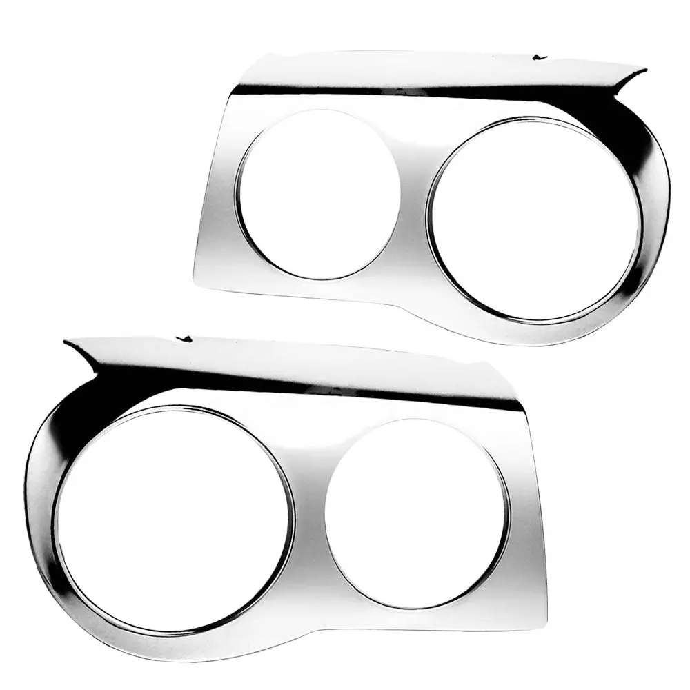 Pair Left & Right Glossy Chrome Headlight Cover Bezel Eyelid Trim For 05-10 Chrysler 300 C 1