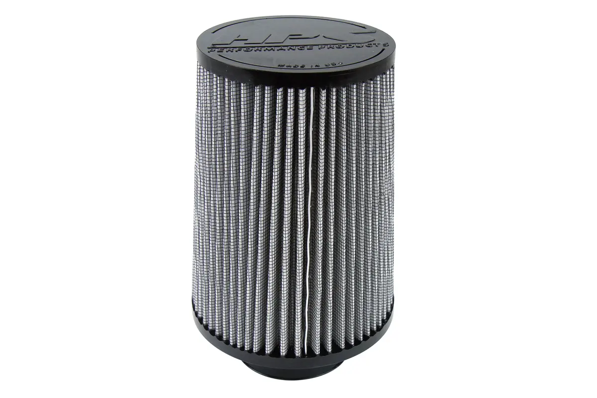 Hps 3" White Round Tapered Intake Air Filter 9.5" Length, 6" Base, 5" Top. Hps-4297 1