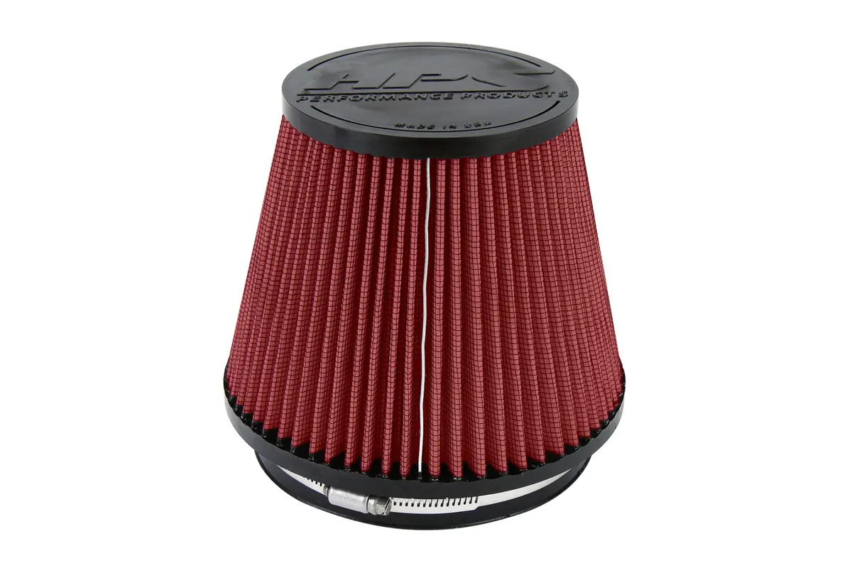 Hps 6" White Round Tapered Intake Air Filter 7" Length, 7.5" Base, 5" Top. Hps-4303-Red 1
