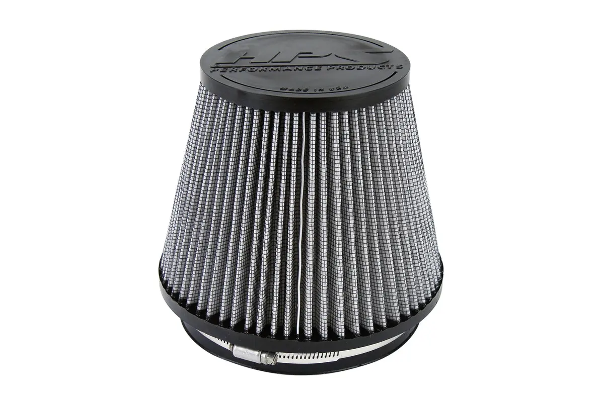 Hps 6" White Round Tapered Intake Air Filter 7" Length, 7.5" Base, 5" Top. Hps-4303 1