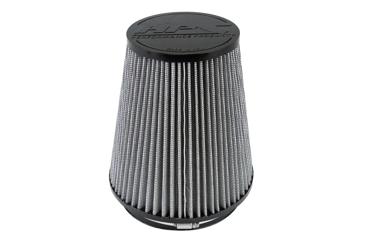 Hps 6" White Round Tapered Intake Air Filter 9" Length, 7.5" Base, 5" Top. Hps-4304 1
