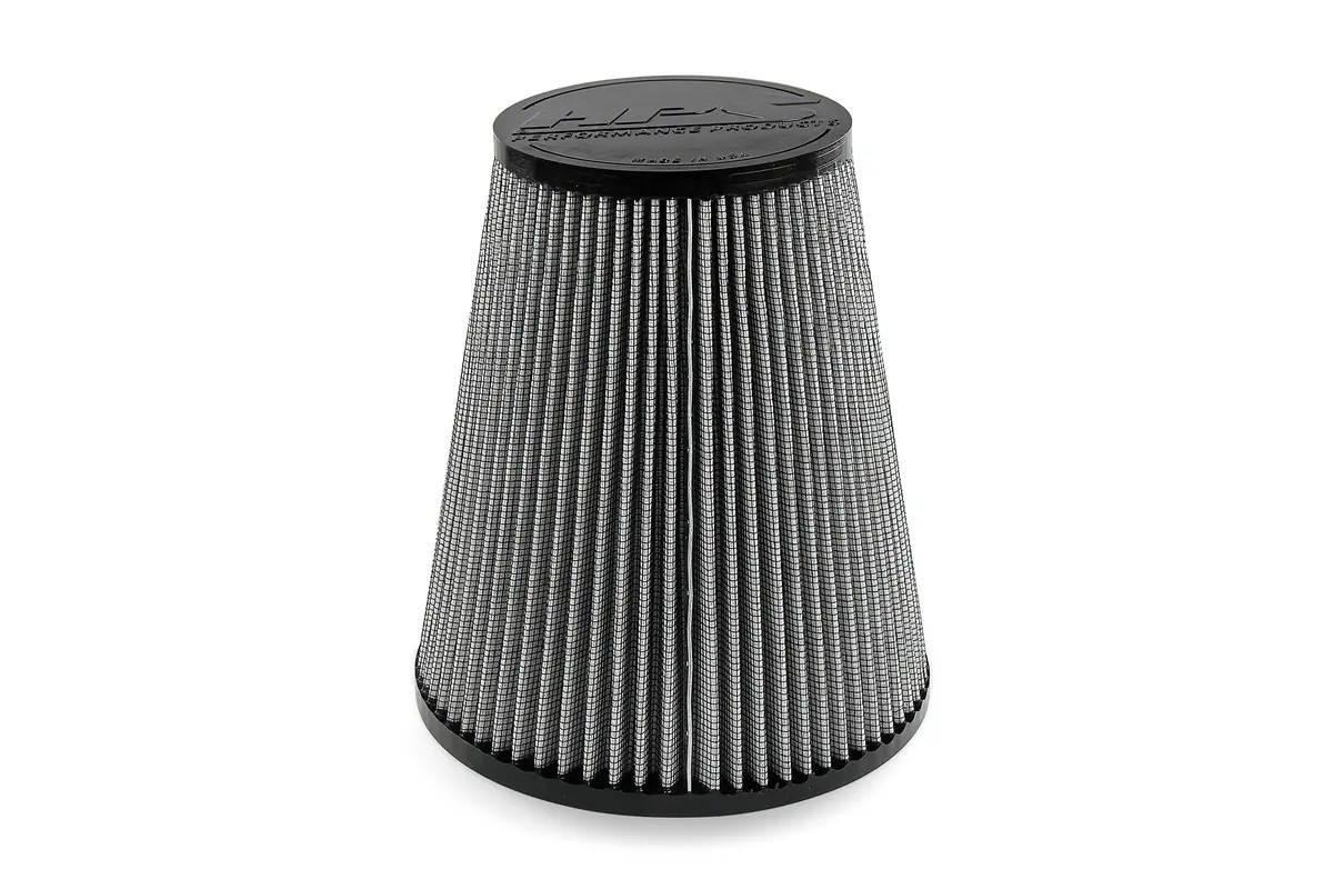 Hps 4.5" White Round Tapered Intake Air Filter 9.62" Length, 7.75" Base, 5" Top. Hps-4328 1