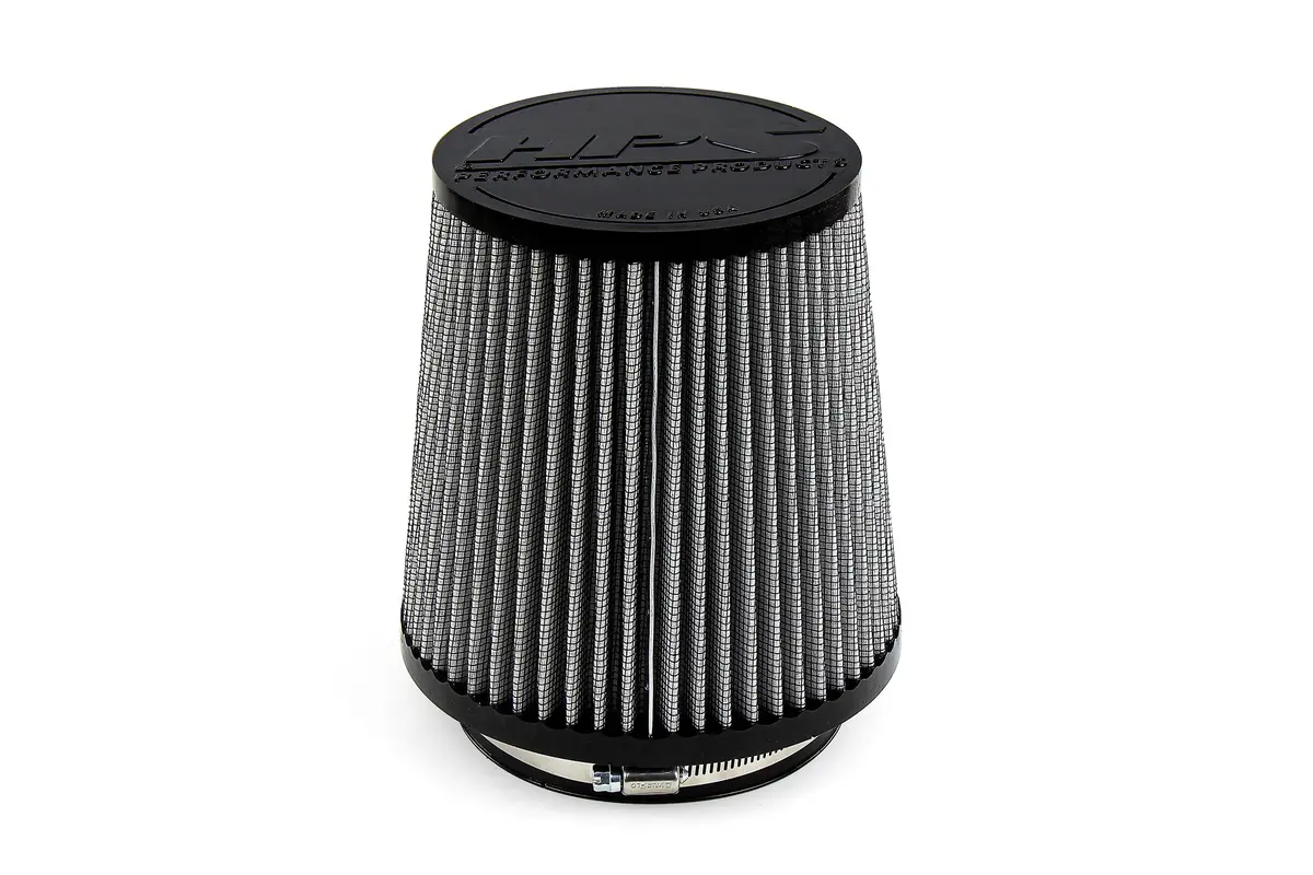 Hps 5" White Round Tapered Intake Air Filter 8" Length, 7" Base, 5.5" Top. Hps-4338 1