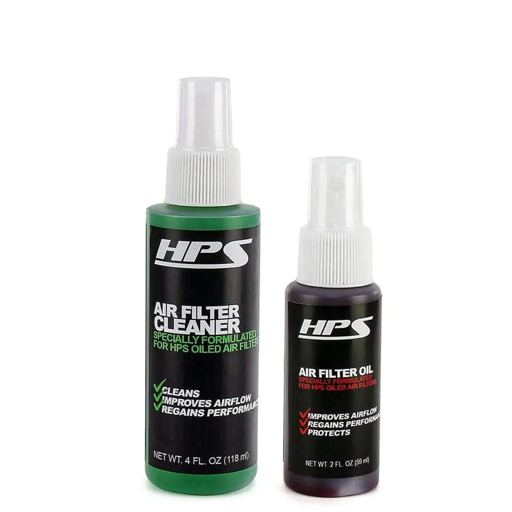 Hps Cabin Intake Air Filter Cleaning & Synthetic Oil Recharge Kit Spray Bottle Red Dye Color 1