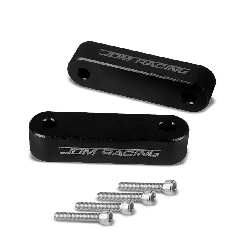 Black Front 7/8" Screw-On Aluminum Hood Riser Spacer Kit For Integra/Civic/Crx 1