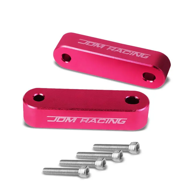 Pink Front 7/8" Screw-On Aluminum Hood Riser Spacer Kit For Integra/Civic/Crx 1