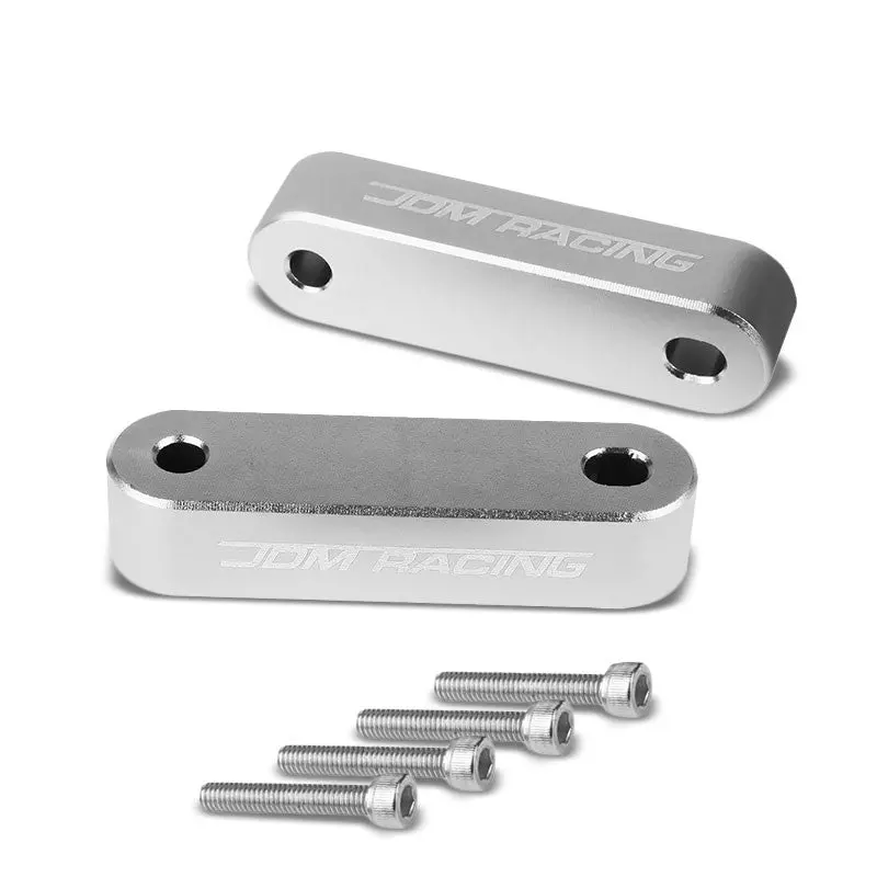 Silver Front 7/8" Screw-On Aluminum Hood Riser Spacer Kit For Integra/Civic/Crx 1
