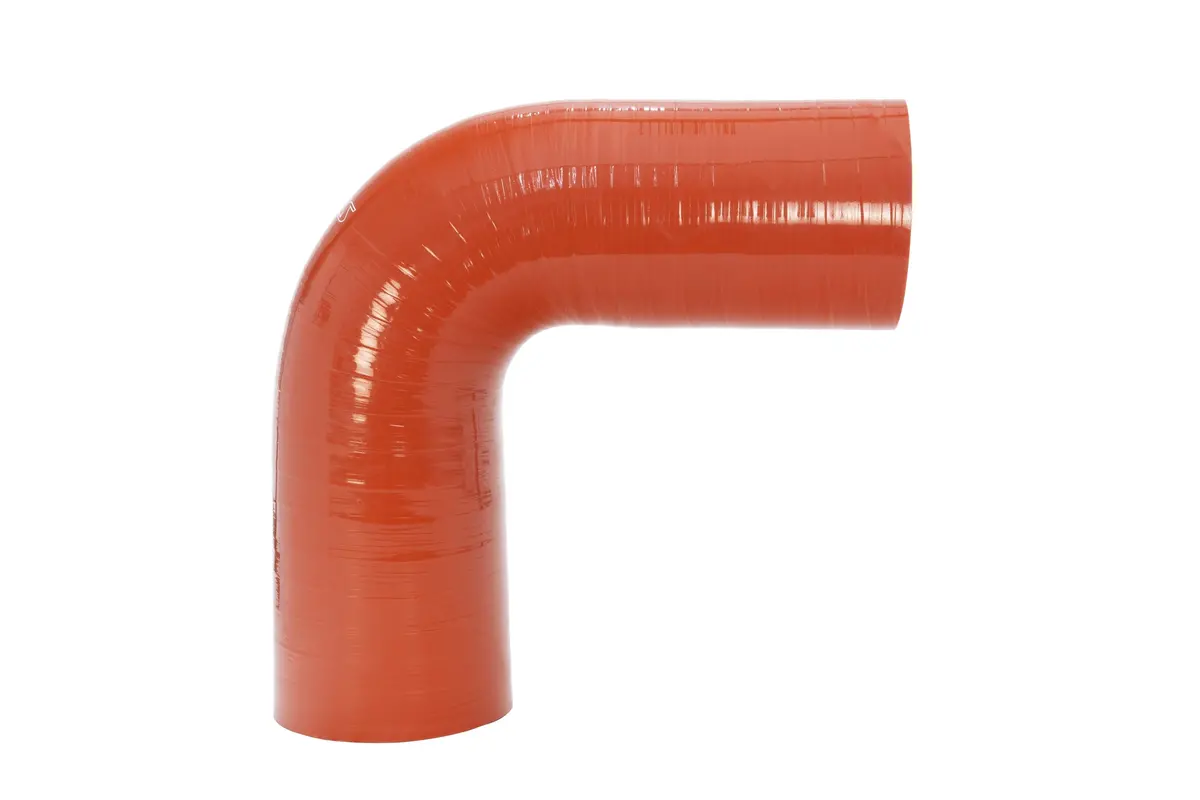 Hps 4" (102Mm) Id 90 Degree Elbow Hose Coupler 4-Ply Aramid High Temp 500F Silicone Orange 5" Leg Length 1