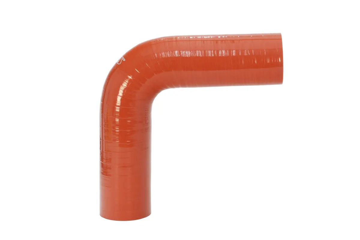 Hps 3" (76Mm) Id 90 Degree Elbow Hose Coupler 4-Ply Aramid High Temp 500F Silicone Orange 5" Leg Length 1