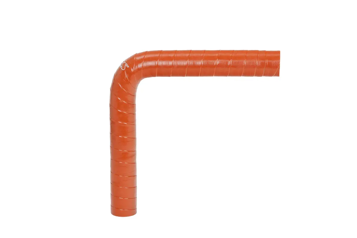 Hps 1/2" (13Mm) Id 90 Degree Elbow Hose Coupler 4-Ply Aramid High Temp 500F Silicone Orange 5" Leg Length 1