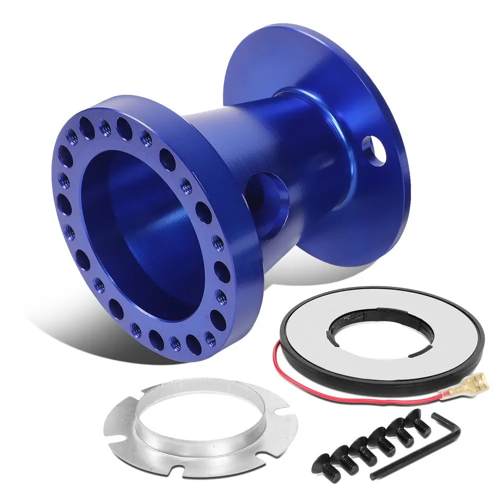 Blue 70/74Mm 6-Bolt Aluminum Race Steering Wheel Hub Adapter For 92-97 F-250 1