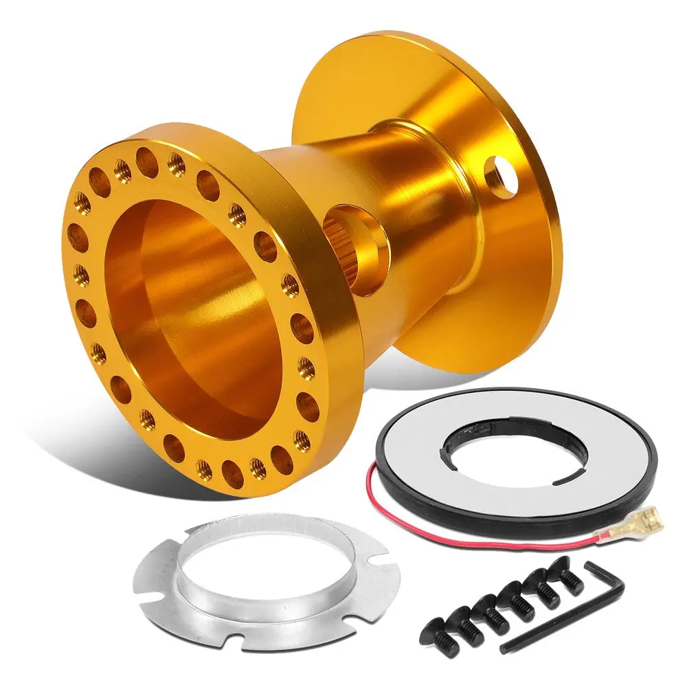 Gold 70/74Mm 6-Bolt Aluminum Race Steering Wheel Hub Adapter For 92-97 F-350 1