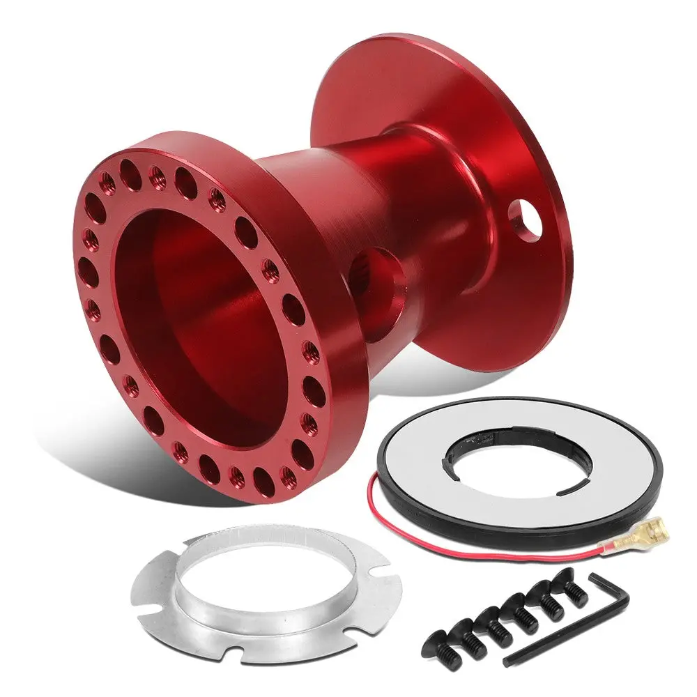 Red 70/74Mm 6-Bolt Aluminum Race Steering Wheel Hub Adapter For 92-97 Ranger 1