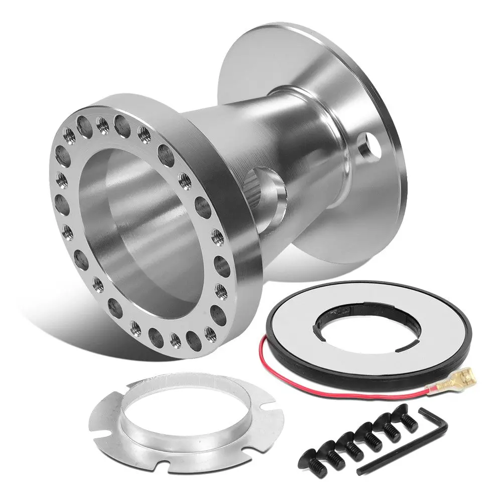 Silver 70/74Mm 6-Bolt Aluminum Race Steering Wheel Hub Adapter For 92-97 F-150 1