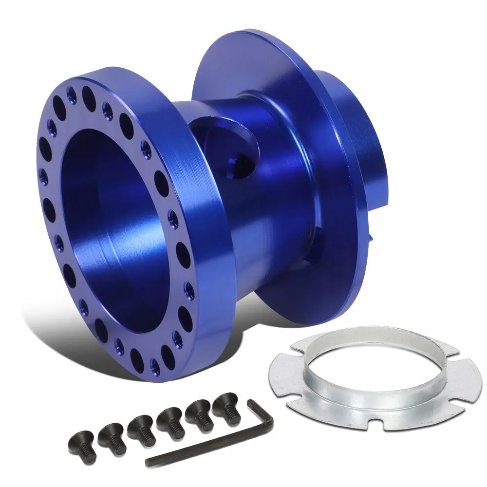 Blue 70/74Mm 6-Bolt Aluminum Race Steering Wheel Hub Adapter For 80-05 Corvette 1