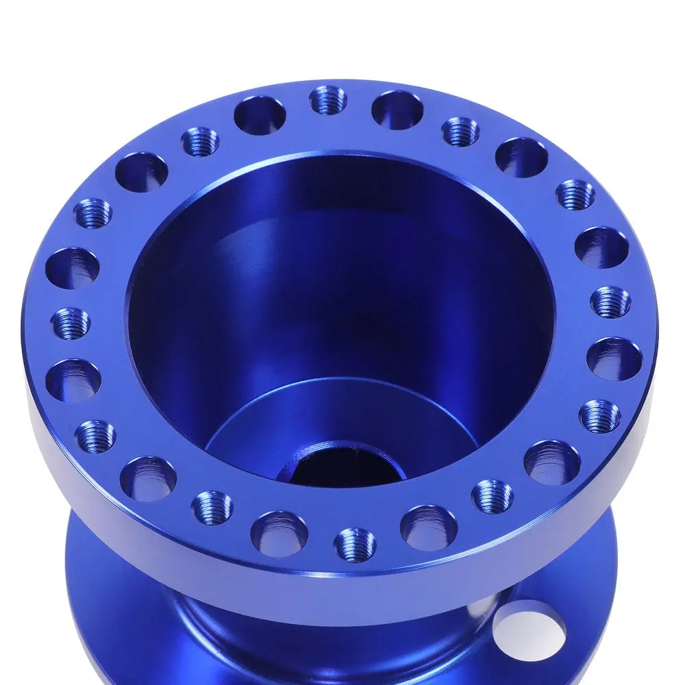 Blue 70/74Mm 6-Bolt Aluminum Race Steering Wheel Hub Adapter For 84-04 Mustang 2