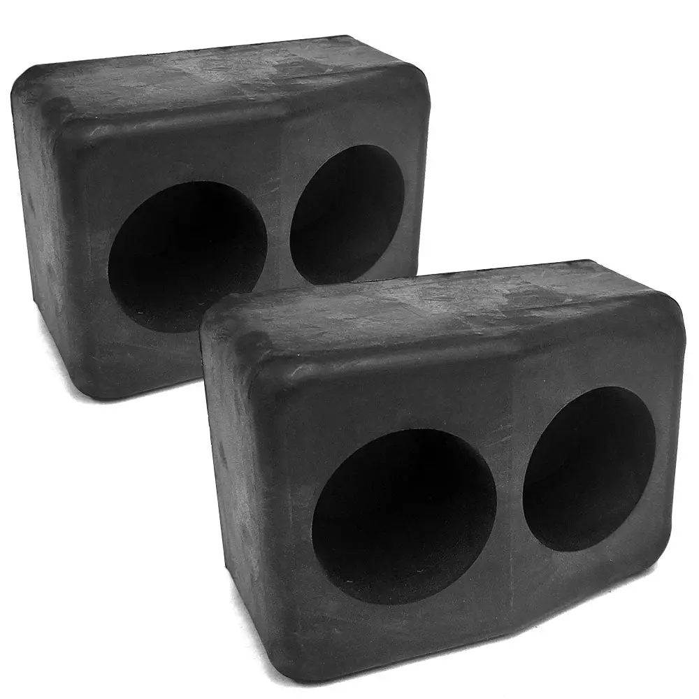 2X Rectangular 2 Hole 6" X 4" X 3-1/4" Molded Dock Bumper Semi Truck Trailer 1
