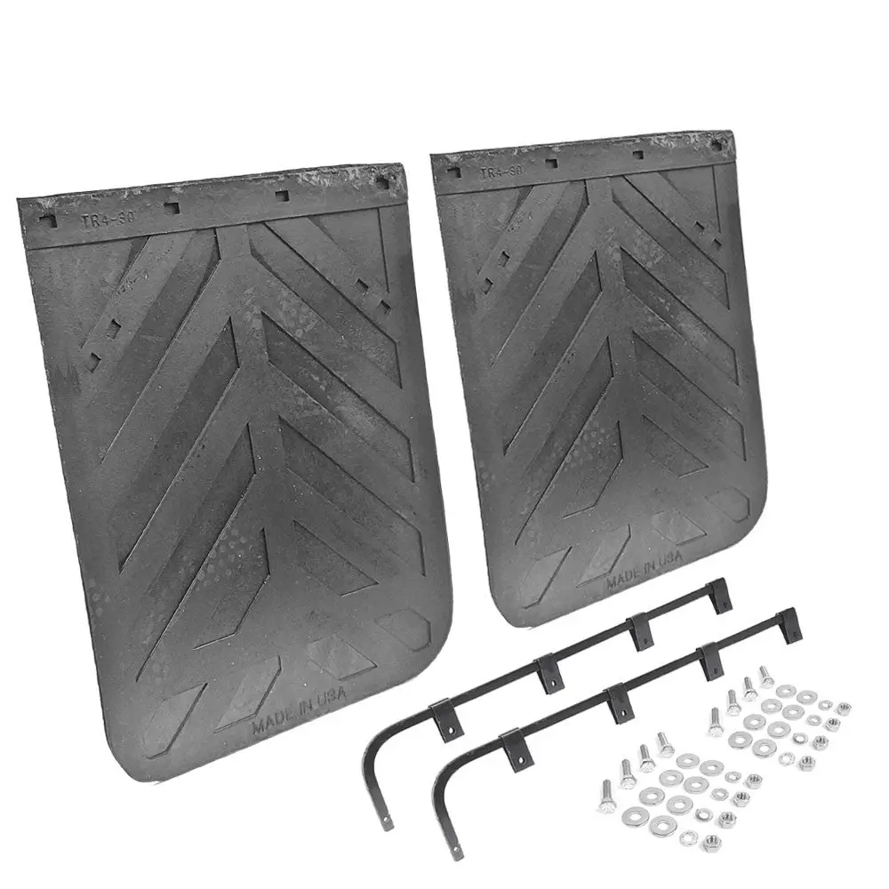 2X Aurora 30"X24" Chevron Mud Flap Guard+Mount+Straight Hanger 2430Cd Smei Truck 1
