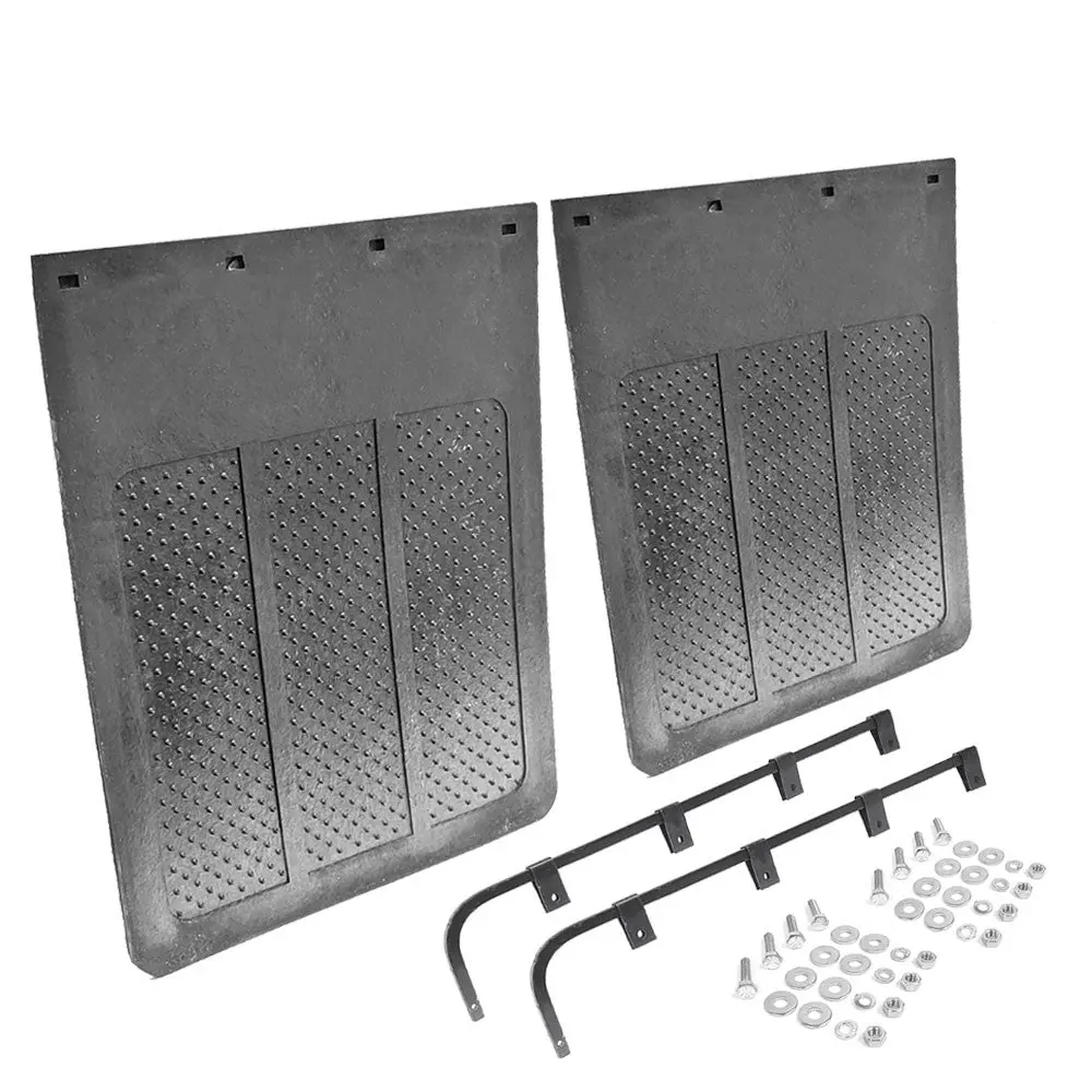 2X Aurora 30"X24" Anti-Spray Raised Knobs Mud Flap+Mount+Straight Hanger 2430Hd 1