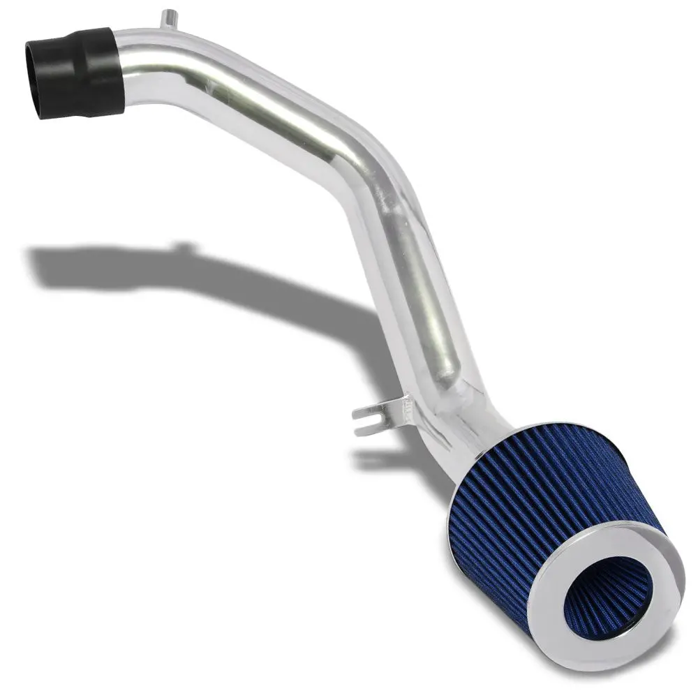 Polish Aluminum/Blue Cone Filter Cold Air Intake Kit For 06-12 Eclipse 3.8L V6 1