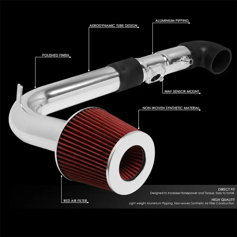 2.75" Polish Pipe Red Cone Filter Cold Air Intake Kit For 06-09 Mx-5 Miata 2