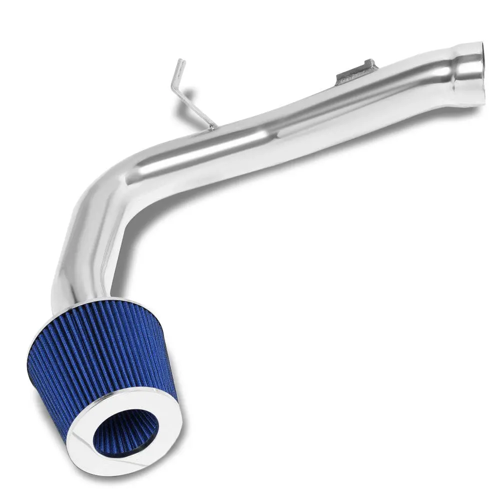 Polish Pipe/Blue Cone Filter Cold Air Intake Kit For 02-07 Subaru Wrx Sti Gd Gg 1