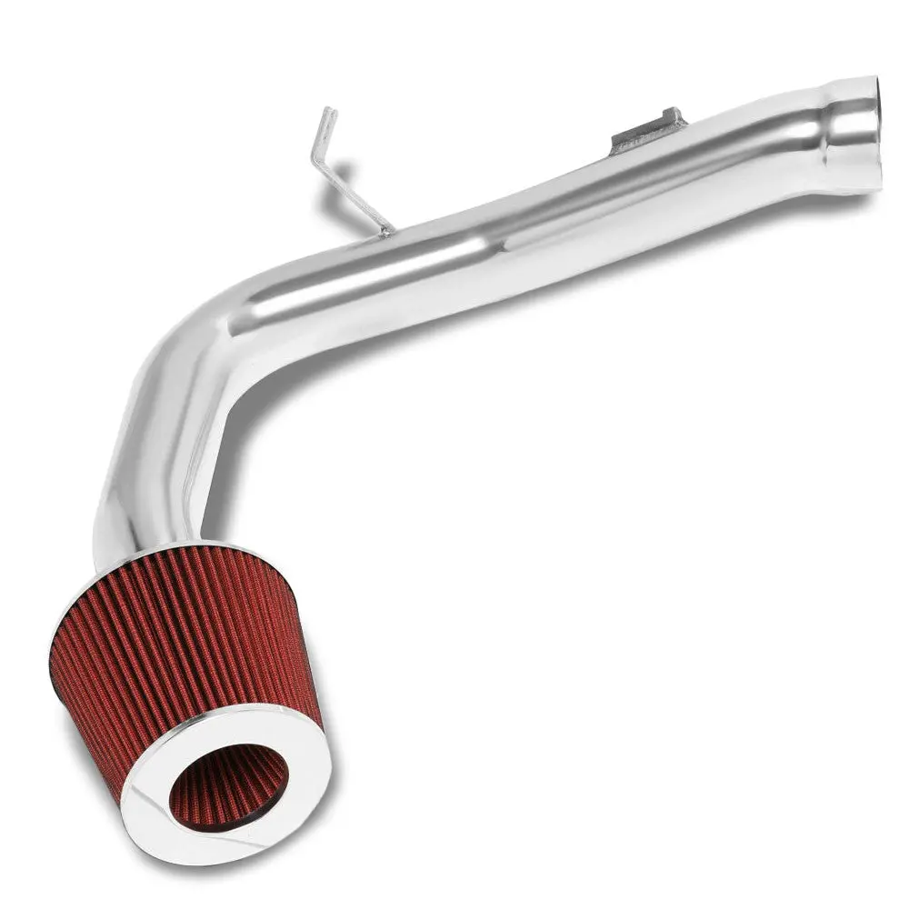 Polish Pipe/Red Cone Filter Cold Air Intake Kit For 02-07 Subaru Wrx Sti Gd Gg 1