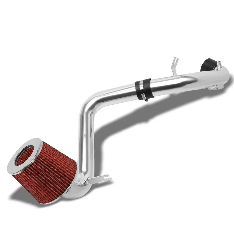 2.50" Polish Pipe Red Cone Filter Cold Air Intake Kit For 06-11 Civic 1.8L 1