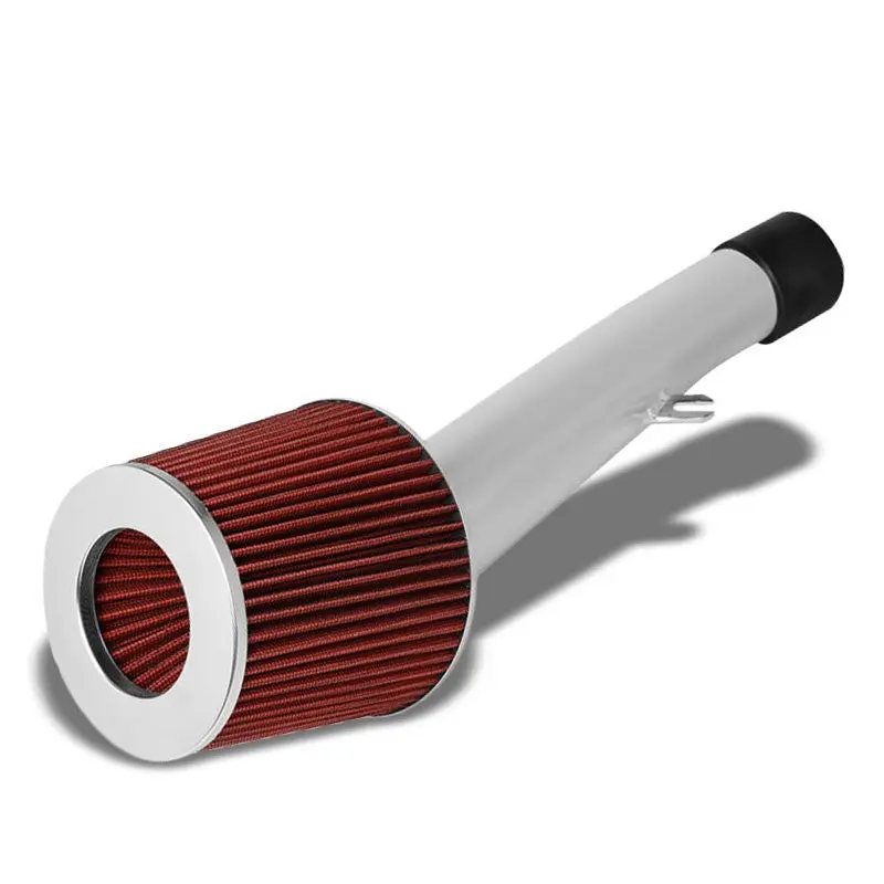 Polish Pipe Red Dry Cone Filter Shortram Air Intake Kit For 03-06 Infiniti G35 1
