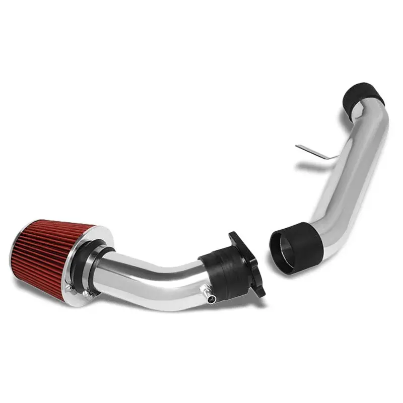 3.00" Polish Pipe Red Cone Filter Cold Air Intake Kit For 03-06 G35 3.5L V6 1