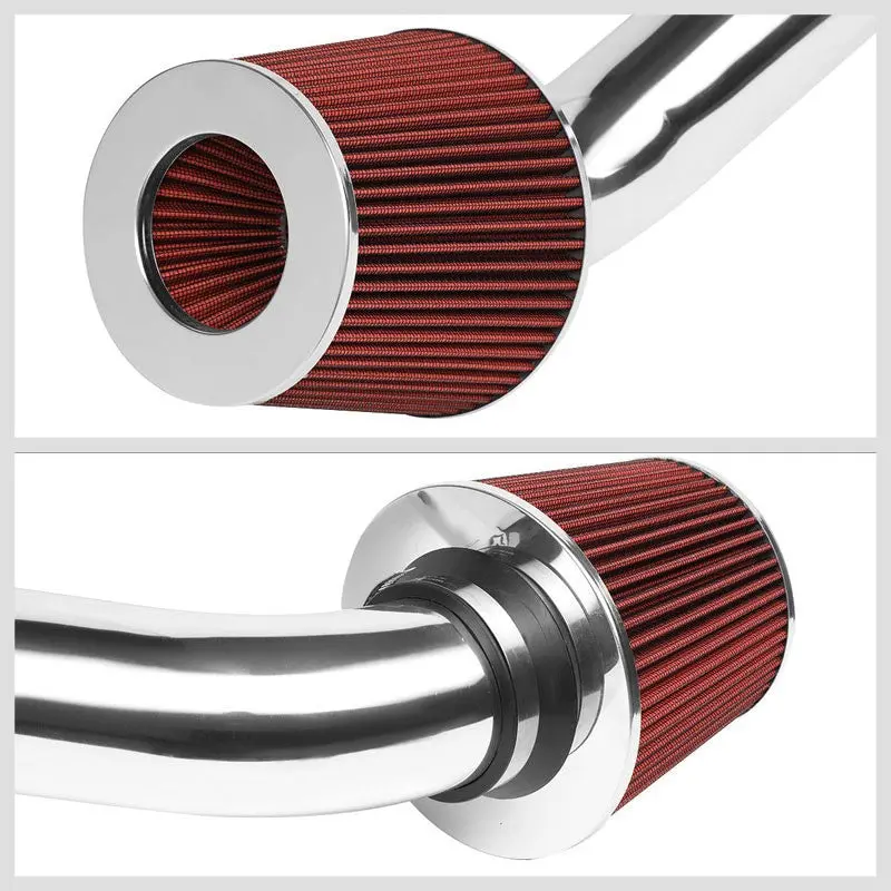 Polish Pipe Red Dry Cone Filter Shortram Air Intake Kit For 95-99 Eclipse 2.0 Nt 2