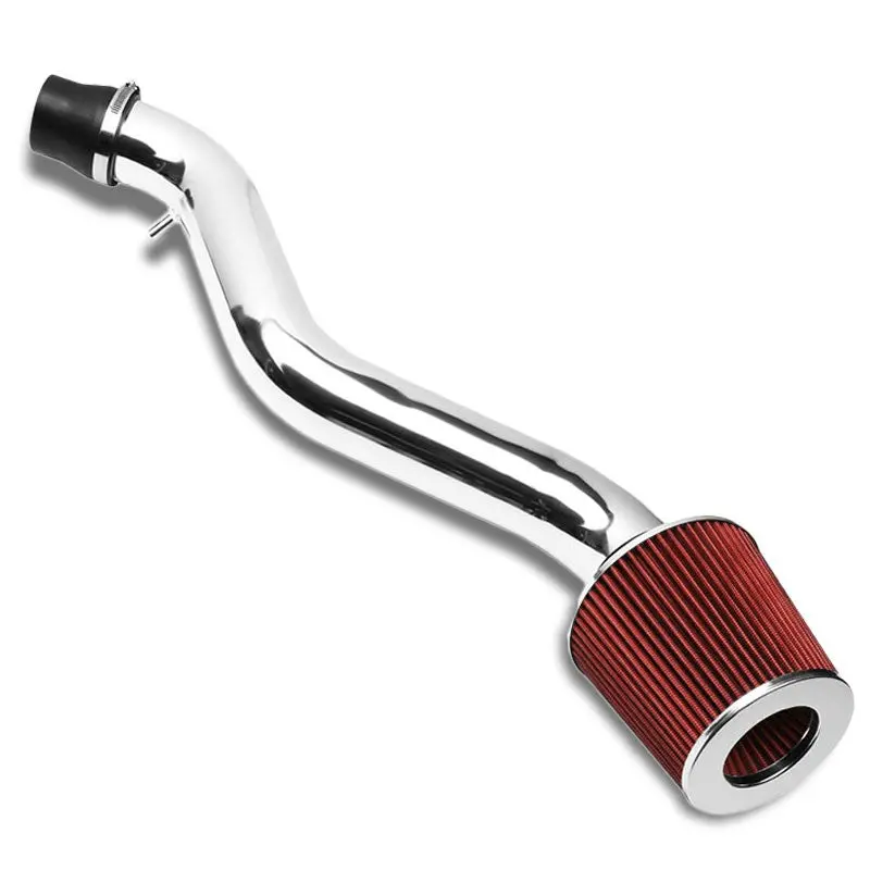 Polish Pipe Red Dry Cone Filter Shortram Air Intake Kit For 88-91 Civic Rt Si Ex/Crx Si 1