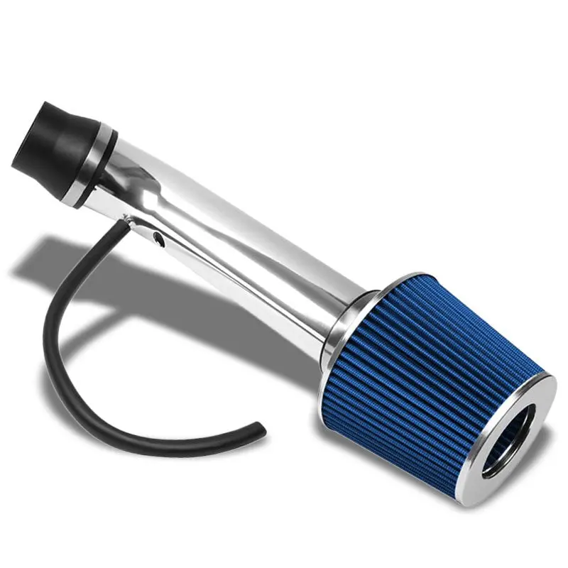 Polish Pipe Blue Dry Cone Filter Shortram Air Intake Kit For 96-00 Civic Ex Hx 1