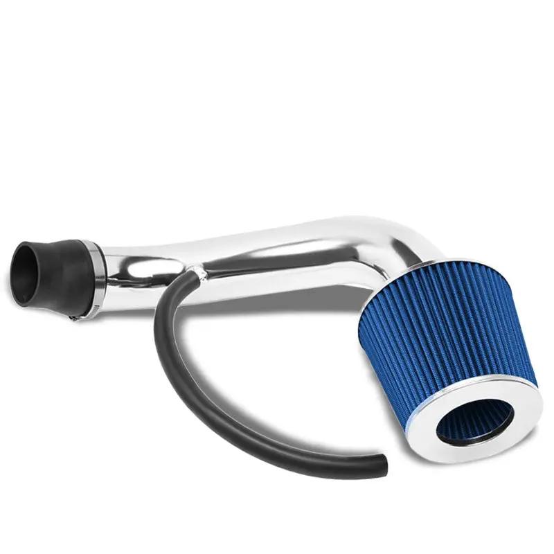 Polish Pipe Blue Dry Cone Filter Shortram Air Intake Kit For 01-05 Civic Ex 1