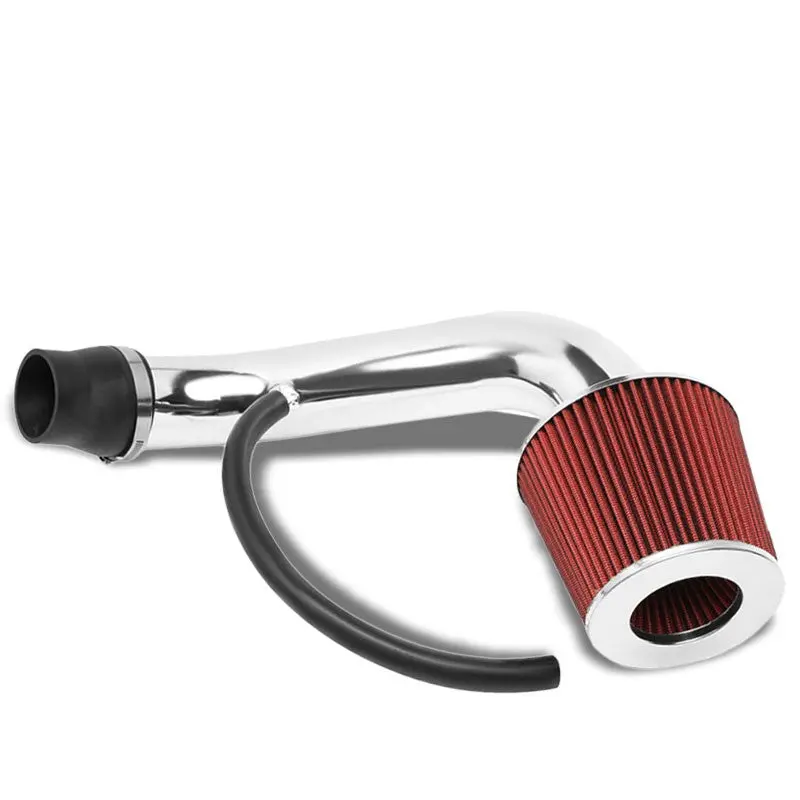 Polish Pipe Red Dry Cone Filter Shortram Air Intake Kit For 01-05 Honda Civic Ex 1