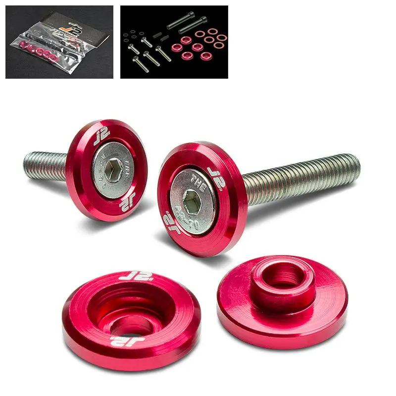 5Pc J2 Red Aluminum Engine Valve Cover Washer+Hex Bolt For Honda D-Series 1