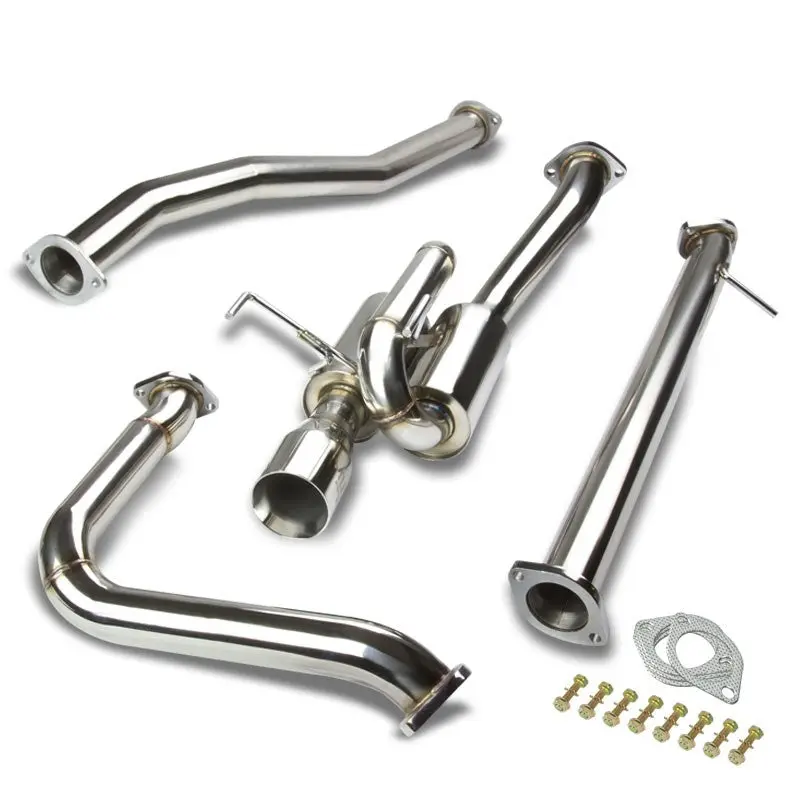 3.5" Round Roll Muffler Tip Exhaust Catback System For 12-13 Fiat 500 1.4L Sohc 1