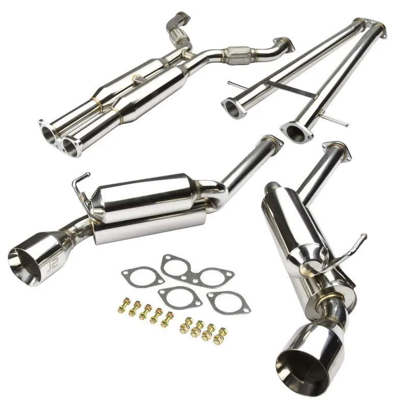4.5" Dual Roll Muffler Tip Exhaust Catback System For 08-13 G37 Coupe 3.7L Dohc 1
