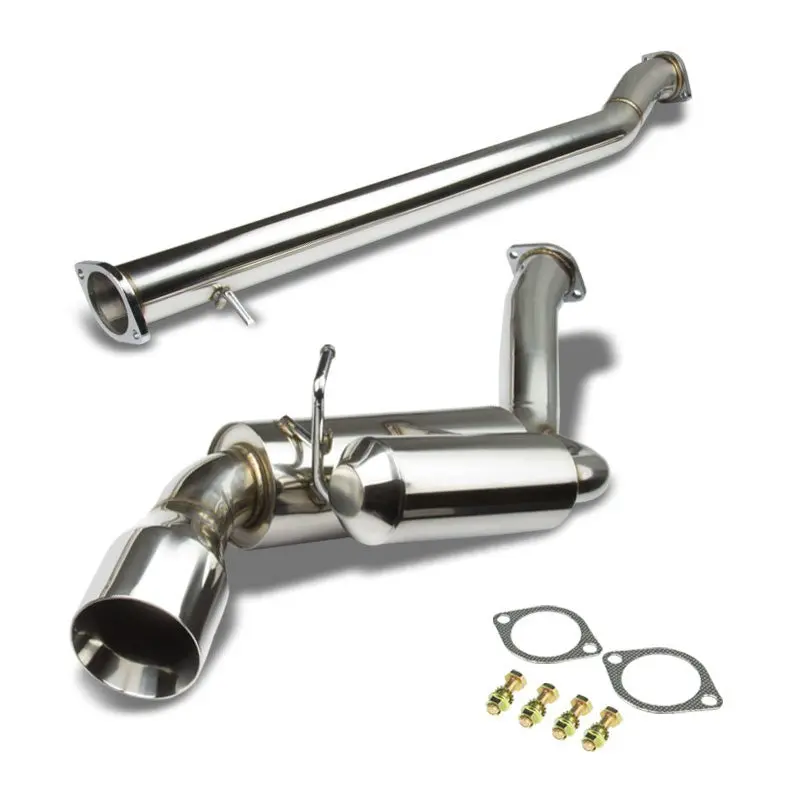 J2 Exhaust Catback System 4.50" Round Roll Muffler Tip For 08-13 Infiniti G37 Coupe 3.7L V6 1