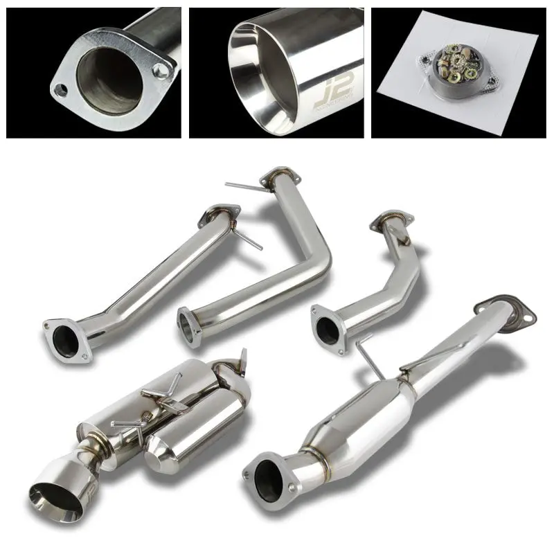 4.5" Roll Muffler Tip Exhaust Catback System For 11-16 Scion Tc Base 2.5L Dohc 1
