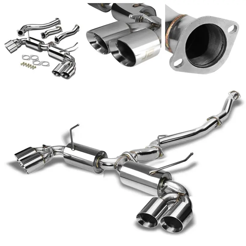 3.5" Slant Roll Muffler Tip Exhaust Catback System For 13-14 Subaru Wrx 2.5L H4 1