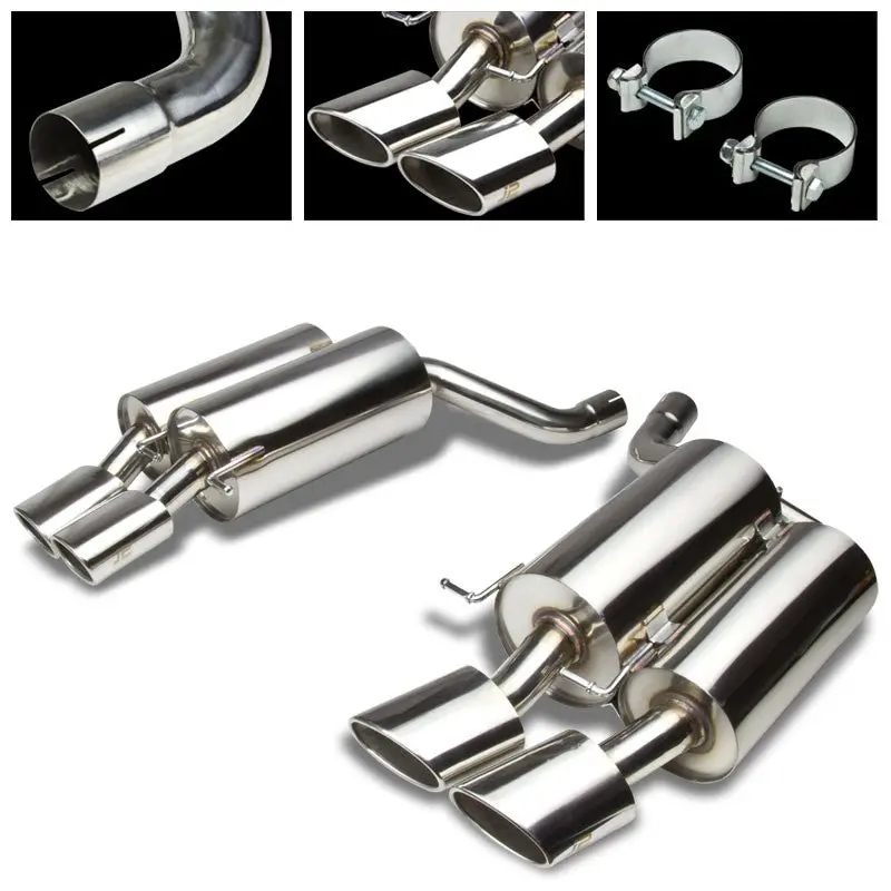 Quad Oval Slant Roll Muffler Tip Exhaust Axleback System For 06-10 M5 E60 5.0L 1