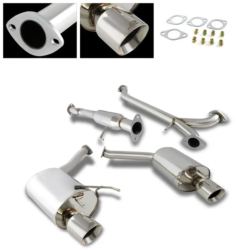 4" Round Roll Muffler Tip Exhaust Catback System For 12-14 Camry Se/Xle 3.5L V6 1