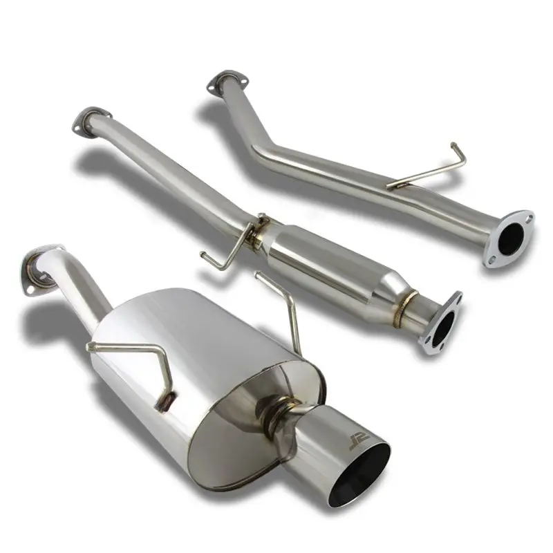 4" Round Roll Muffler Tip Exhaust Catback System For 07-11 Honda Cr-V K24z 2.4L 1