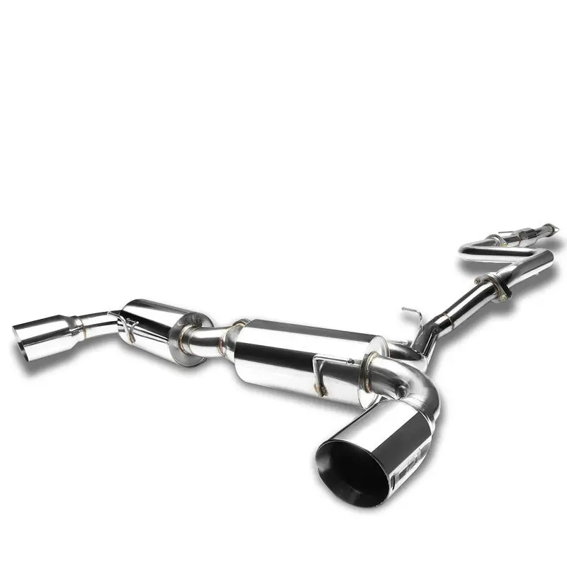 4.5" Dual Roll Muffler Tip Exhaust Catback System For 05-09 Mazda 3 2.3L Dohc 1