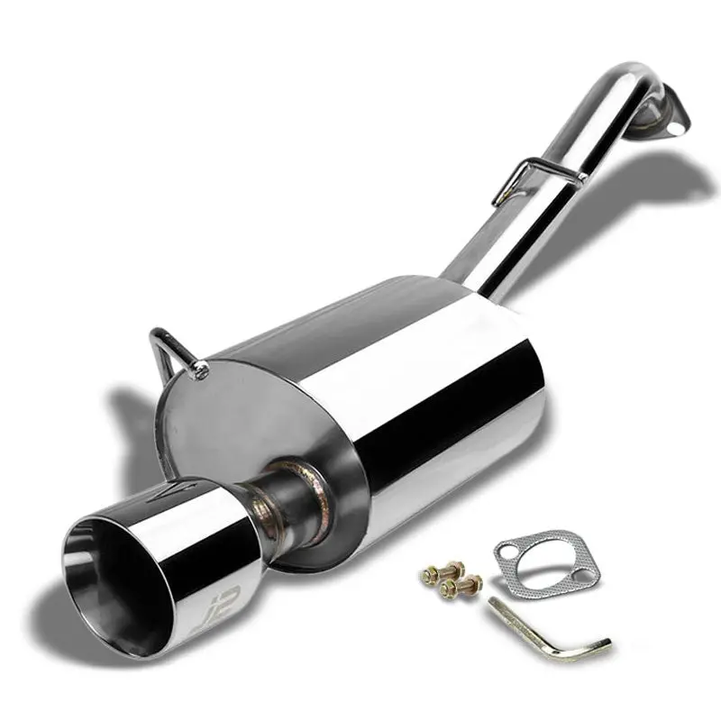 J2 Exhaust Axleback System 3.00" Round Slant Roll Muffler Tip For 14-19 Toyota Corolla 1.8L (E170 11Th Gen) 1
