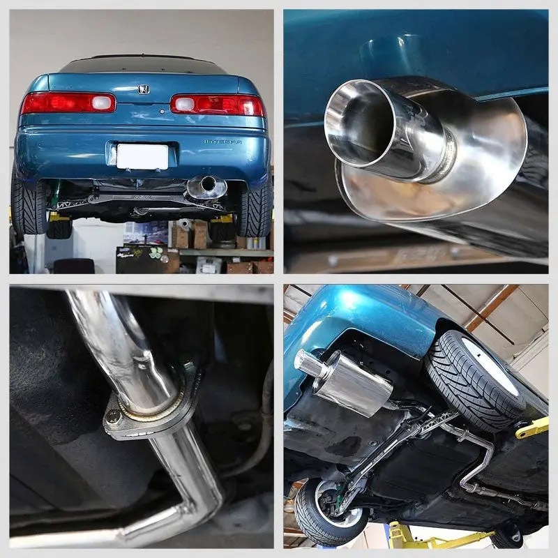 3.5" Slant Roll Muffler Tip Exhaust Catback System For 94-01 Integra 1.8L Dohc 2