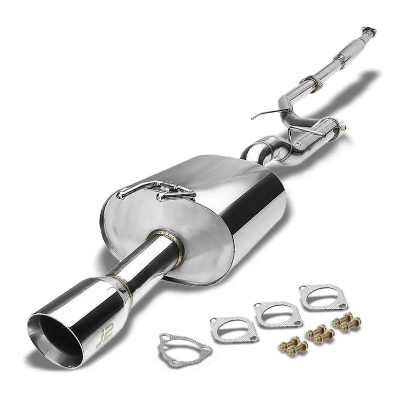 J2 Exhaust Catback System 3.50" Round Slant Roll Muffler Tip For 12-15 Honda Civic 2-Door Fg3/Fg4 1.8L Sohc 1