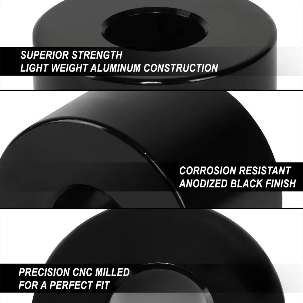 J2 Black 2" Drop Aluminum Differential/Skid Plate Drop Kit Spacers For 95-04 Tacoma 2.7L 3.4L 4Wd 2